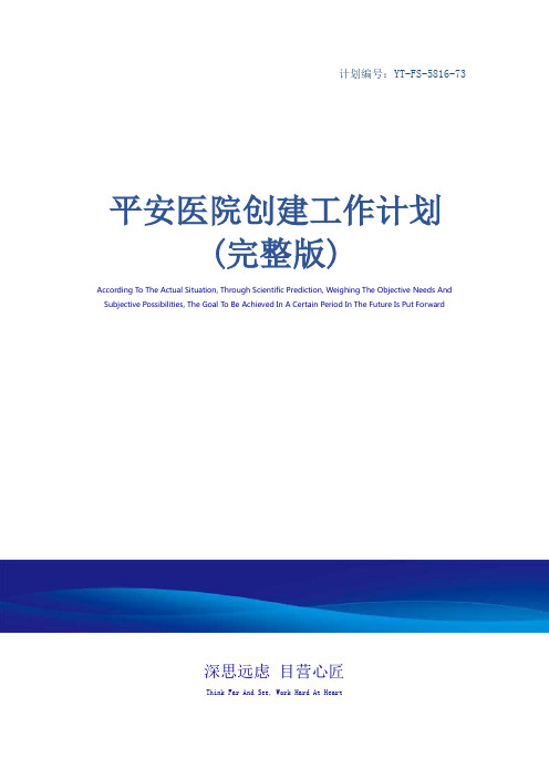 平安医院创建工作计划(完整版)