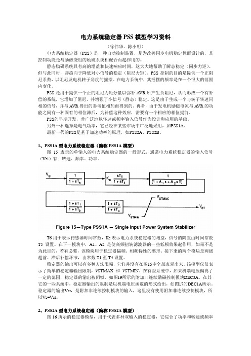 电力系统稳定器