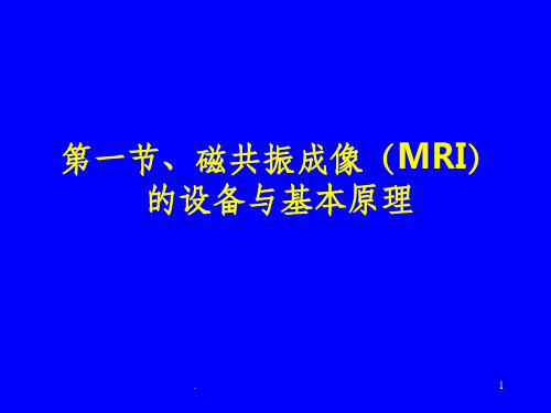 MR检查技术及其临床应用ppt课件