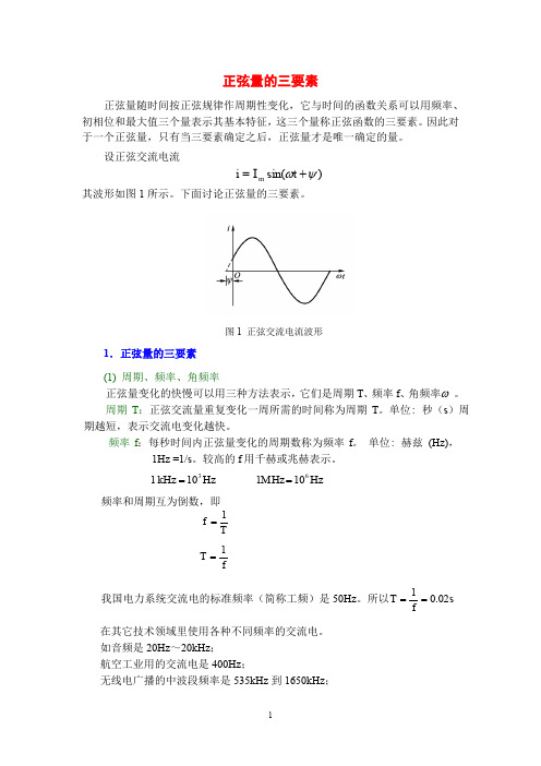 电工电子技术基础知识点详解1-2-正弦量的三要素