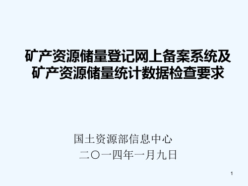 矿产资源储量登记网上备案系统汇报(2