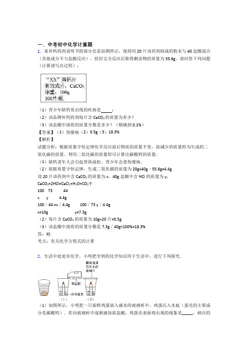 2020-2021化学计算题的专项培优 易错 难题练习题(含答案)