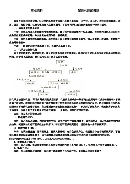 鲁教版九年级化学例题解析：聚焦化肥的鉴别