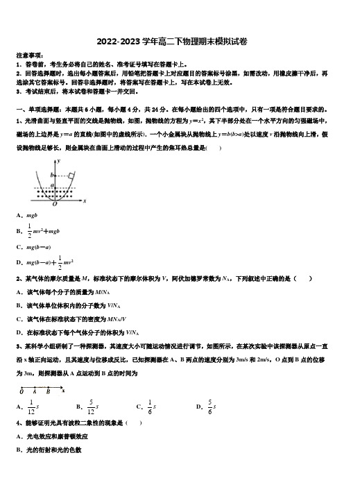 2022-2023学年河北衡中清大教育集团物理高二第二学期期末教学质量检测试题含解析