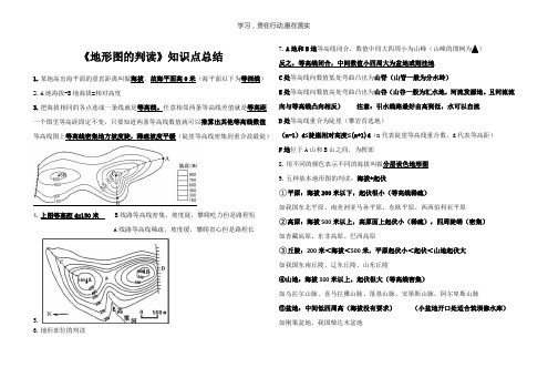 中考复习地图的阅读。地形图的判读知识总结