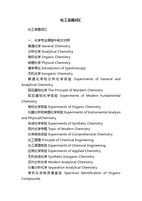 化工装置词汇