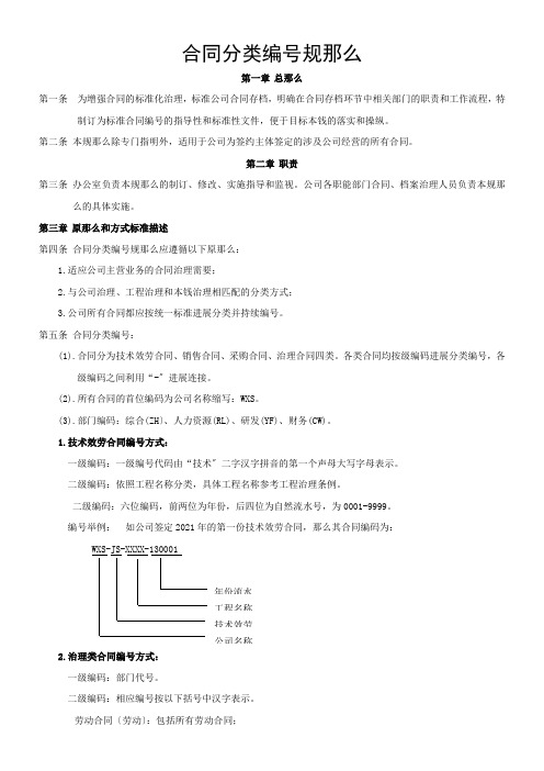 合同编号标准