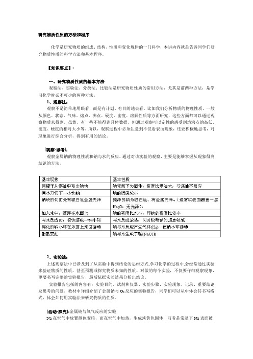 研究物质性质的方法(化学)