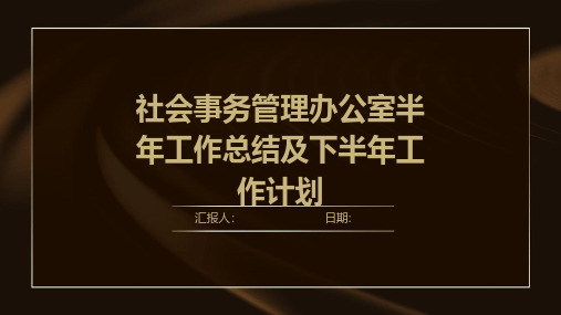 社会事务管理办公室半年工作总结及下半年工作计划