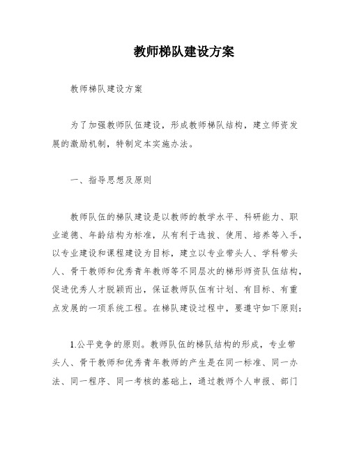 教师梯队建设方案