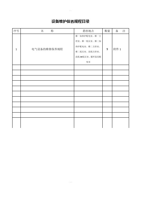 轧钢厂设备维护保养规程(电气)