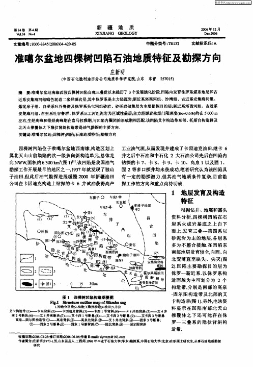 准噶尔盆地四棵树凹陷石油地质特征及勘探方向