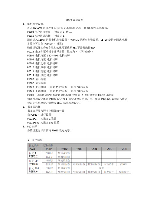 G120调试说明