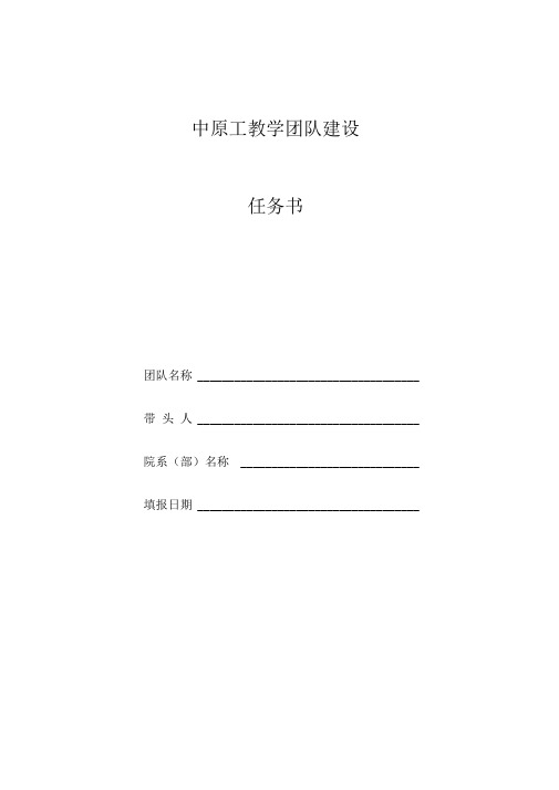 教学团队建设任务书