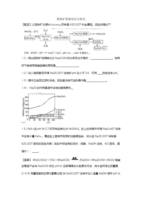 铬铁矿焙烧反应方程式