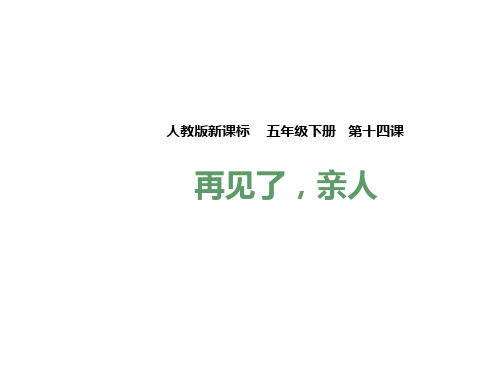 五年级下册语文课件-14. 再见了,亲人  l   人教新课标 (共38张PPT)