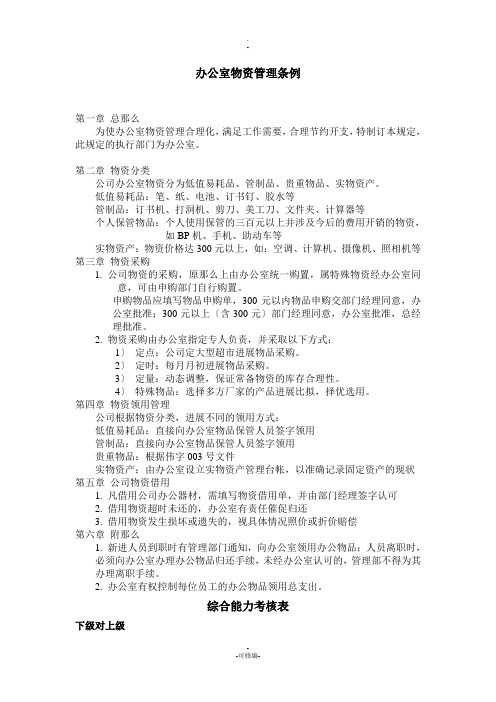 全套办公室专用表格