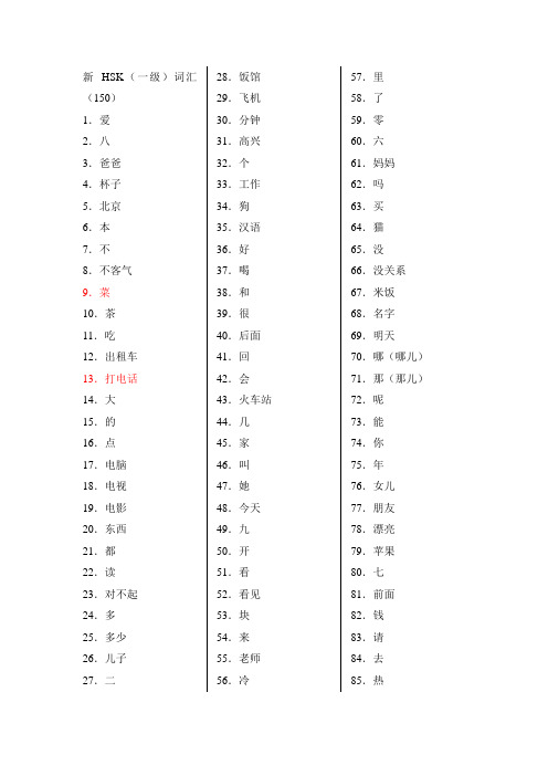 HSK1-4级分级词汇