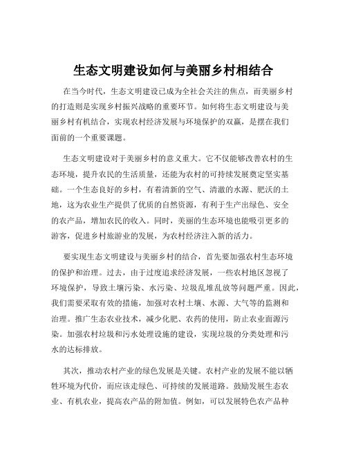 生态文明建设如何与美丽乡村相结合