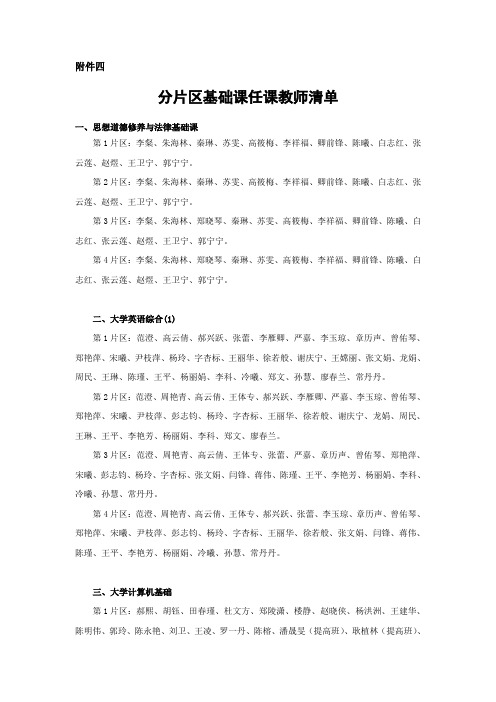 分片区基础课任课教师清单