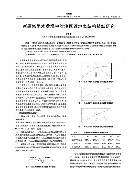 新疆塔里木盆塔中沙漠区近地表结构精细研究