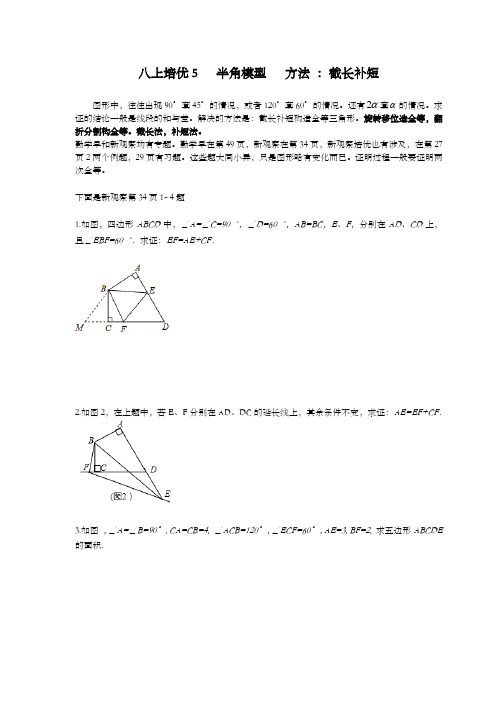 八上培优 半角模型