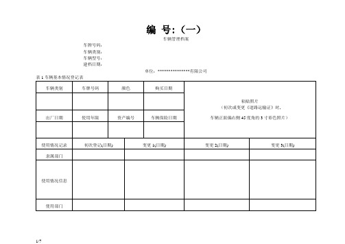 车辆管理档案(一车一档)