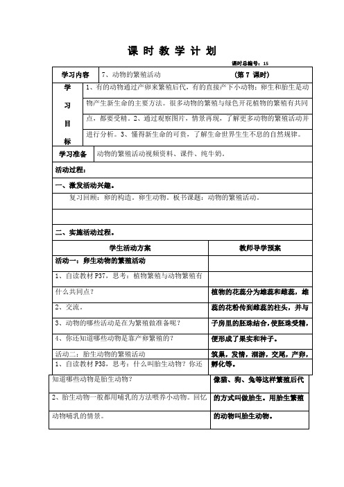 7、动物的繁殖活动