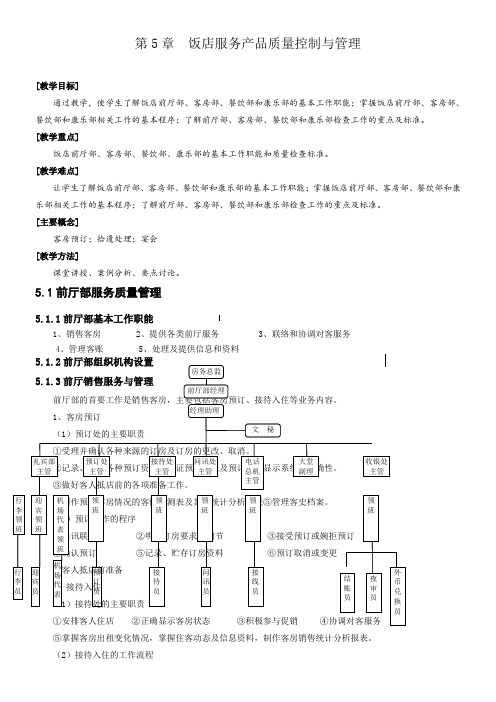 饭店服务产品质量控制与管理 