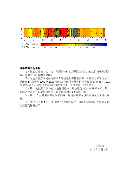 物探分析结果,物探分析报告,测超前