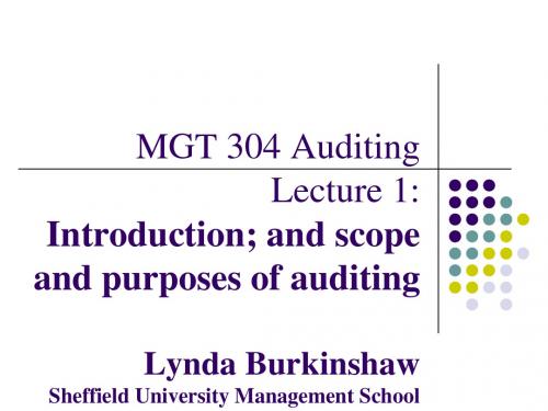 英国大学大三Auditing审计课件Lecture1