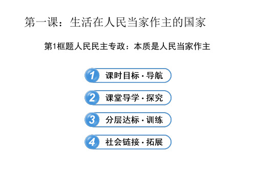 高中政治(人教版)必修二配套课件：1.1.1 人民民主专政 本质是人民当家作主