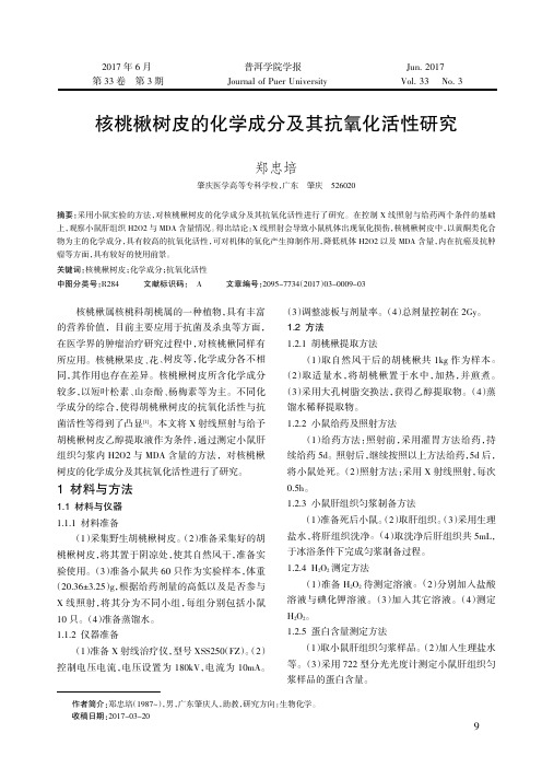 核桃楸树皮的化学成分及其抗氧化活性研究