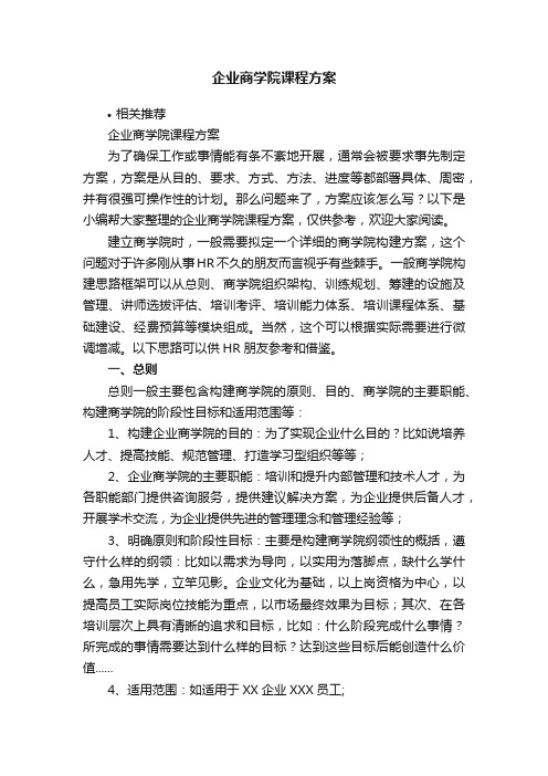 企业商学院课程方案