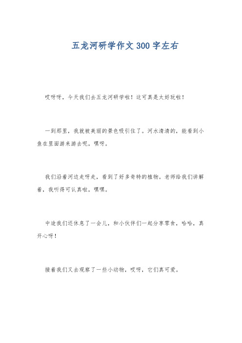 五龙河研学作文300字左右