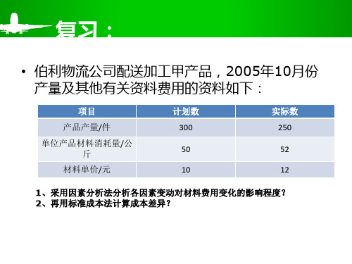 物流成本预算与编制