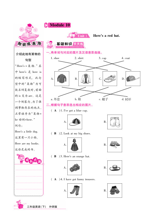 三年级下册英语一课一练-Module10外研社三起含答案