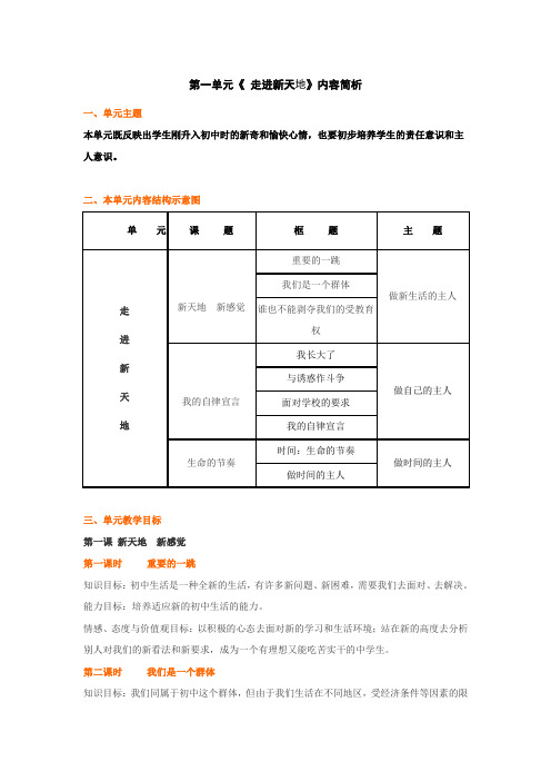 七年级政治走进新天地