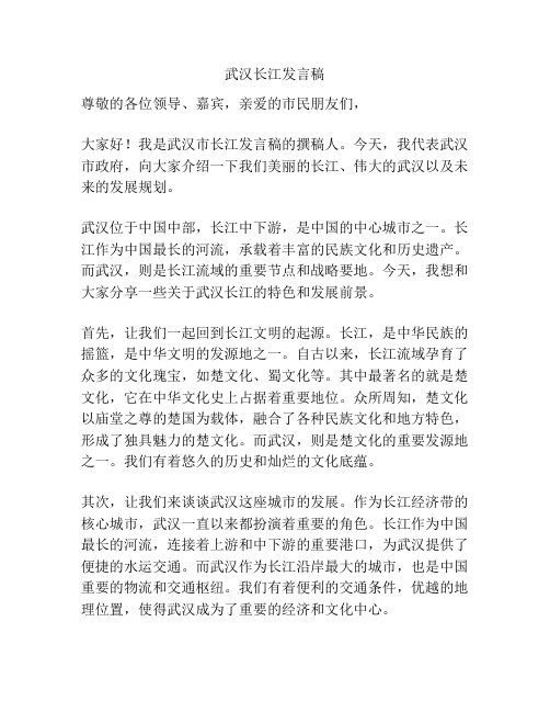 武汉长江发言稿