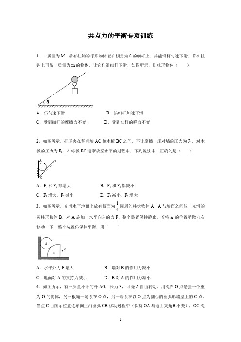 共点力的平衡专项训练——2021-2022学年高一上学期物理人教版(2019)必修第一册