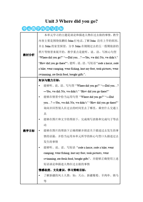 PEP人教版小学英语六年级下册Unit 3 Where did you go(第一课时)