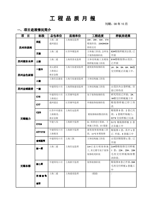 工程品质月报10月