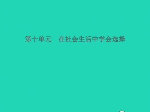 山东省德州市2019年中考道德与法治第十单元在社会生活中学会选择课件