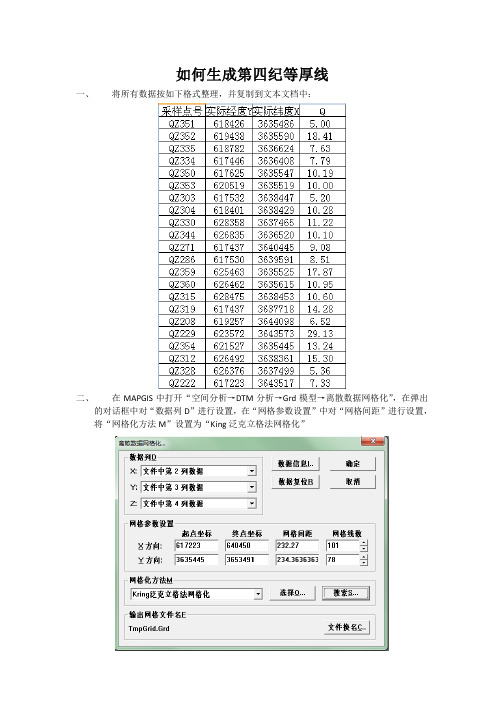 如何生成第四纪等厚线