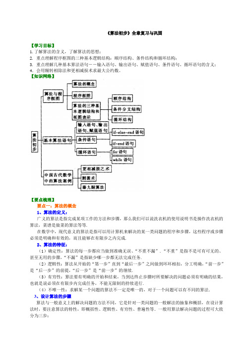 知识讲解_《算法初步》全章复习与巩固_ 基础 