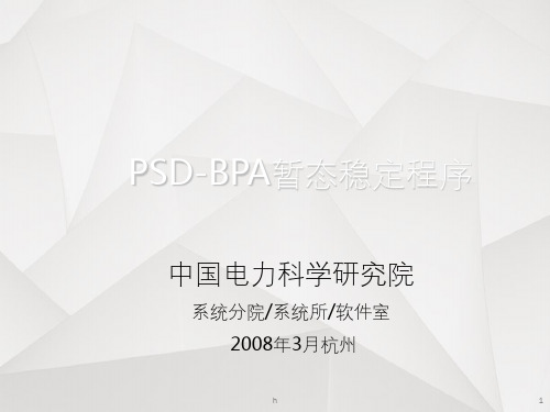 电科院PSD-BPA稳定程序简介