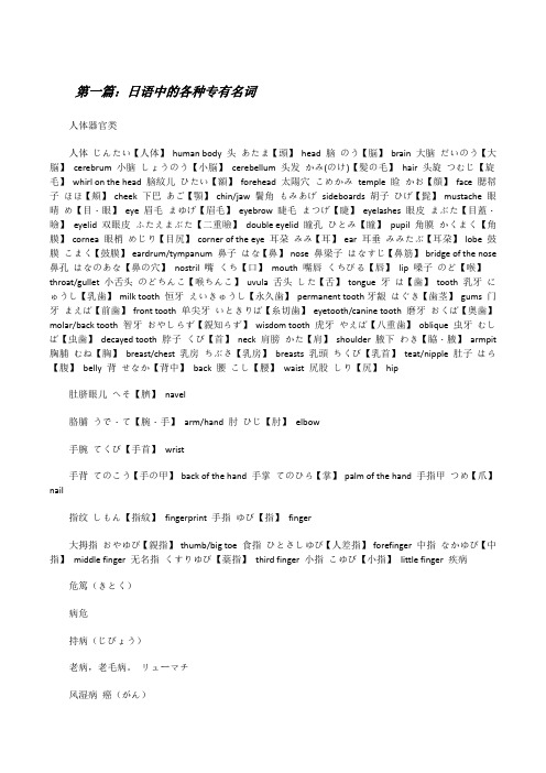 日语中的各种专有名词[修改版]