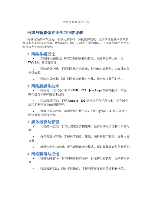 网络与新媒体学什么