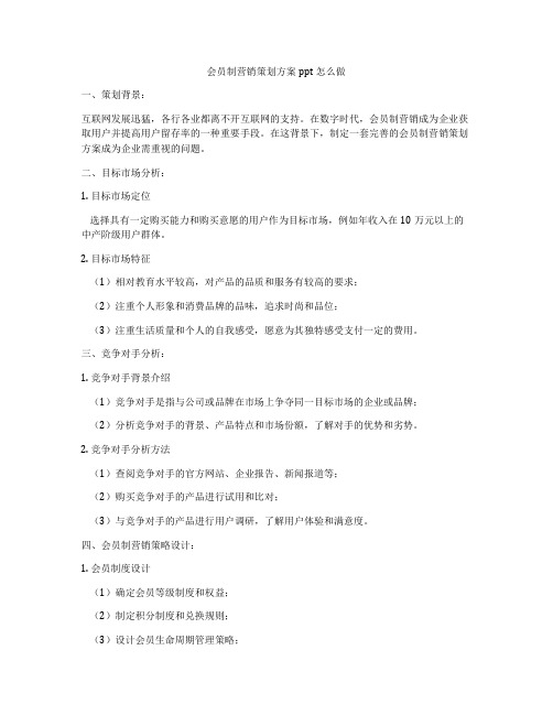 会员制营销策划方案ppt怎么做