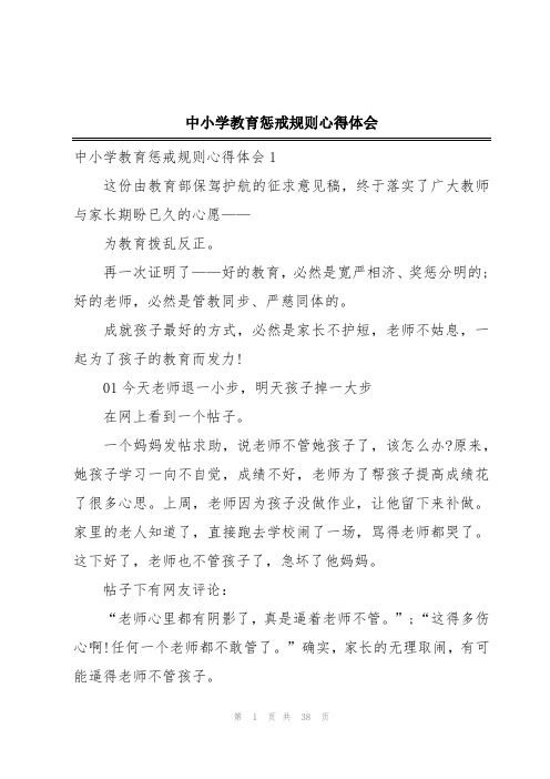 中小学教育惩戒规则心得体会